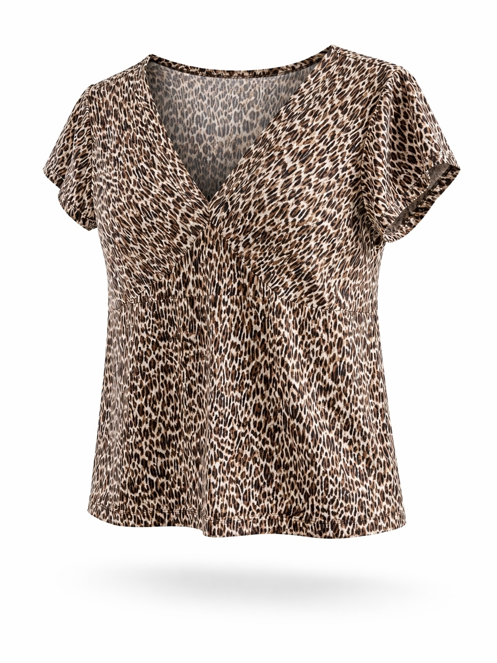 Worthington Leopard Print V-Neck Top